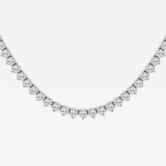 10.50 Ct Round Lab Grown Diamond Three-Prong Tennis Necklace