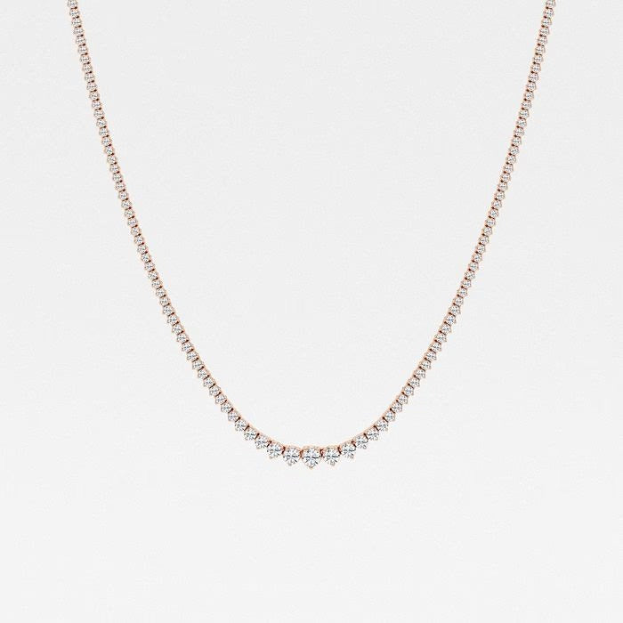 5.00 Ct Round Lab Grown Diamond Graduated Riviera Tennis Necklace