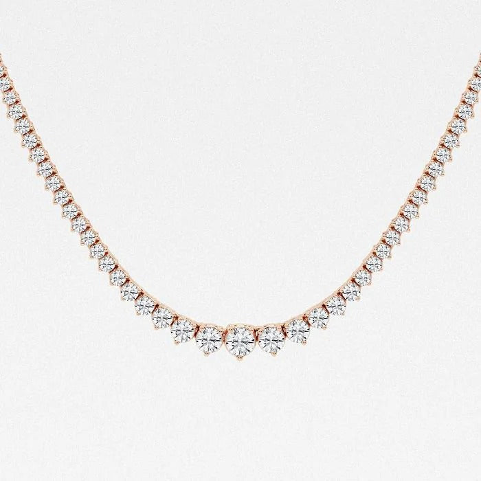 5.00 Ct Round Lab Grown Diamond Graduated Riviera Tennis Necklace