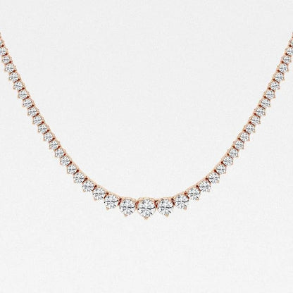 5.00 Ct Round Lab Grown Diamond Graduated Riviera Tennis Necklace