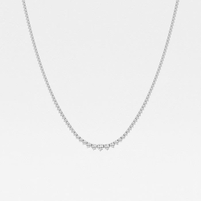 4.00 Ct Round Lab Grown Diamond Graduated Riviera Tennis Necklace