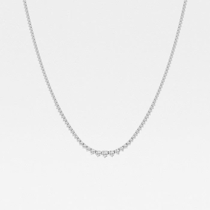 5.00 Ct Round Lab Grown Diamond Graduated Riviera Tennis Necklace