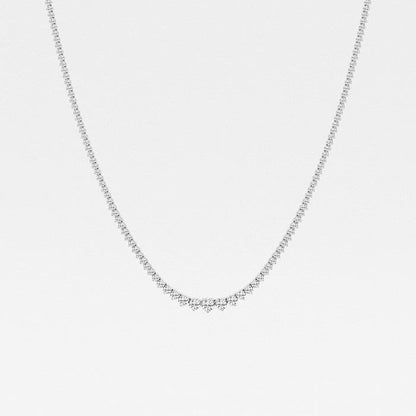 5.00 Ct Round Lab Grown Diamond Graduated Riviera Tennis Necklace