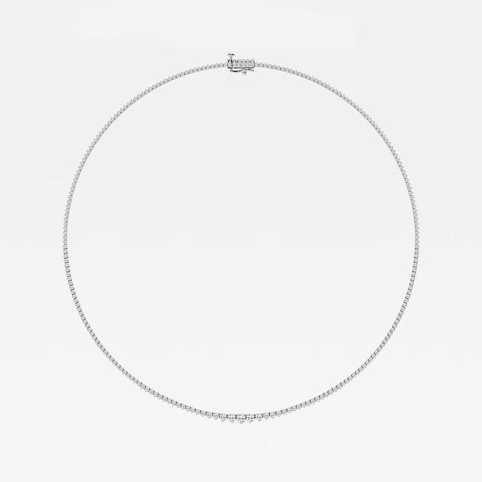 5.00 Ct Round Lab Grown Diamond Graduated Riviera Tennis Necklace