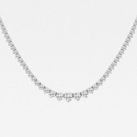 4.00 Ct Round Lab Grown Diamond Graduated Riviera Tennis Necklace