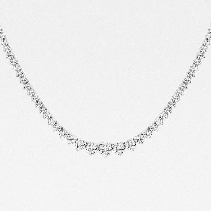 5.00 Ct Round Lab Grown Diamond Graduated Riviera Tennis Necklace
