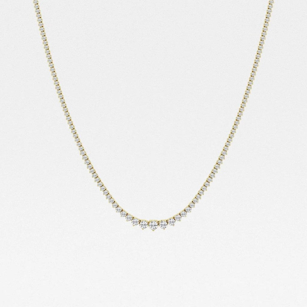 5.00 Ct Round Lab Grown Diamond Graduated Riviera Tennis Necklace