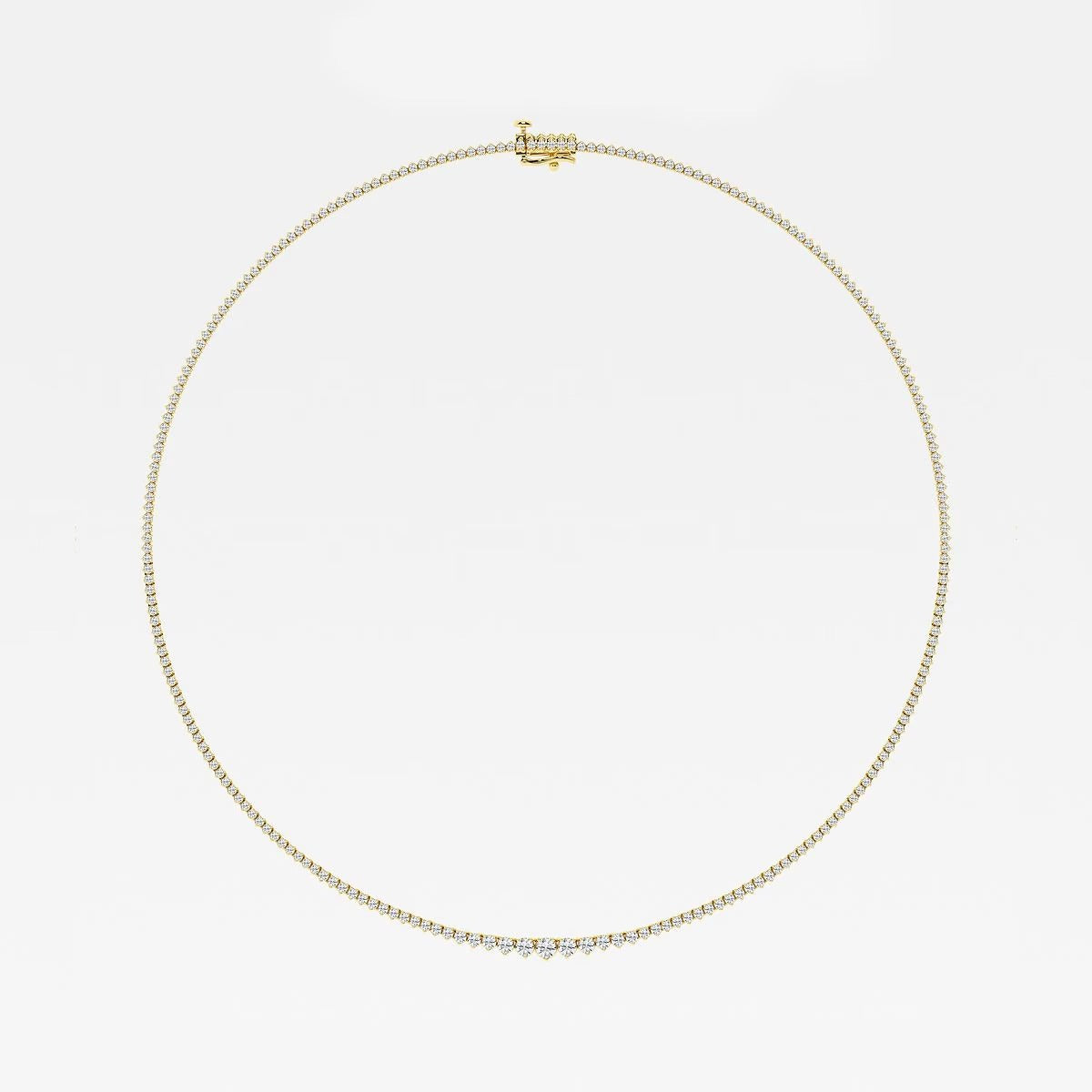 4.00 Ct Round Lab Grown Diamond Graduated Riviera Tennis Necklace