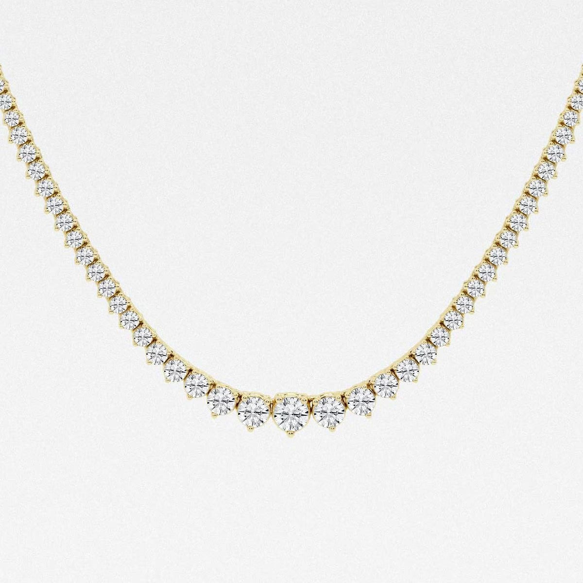 5.00 Ct Round Lab Grown Diamond Graduated Riviera Tennis Necklace