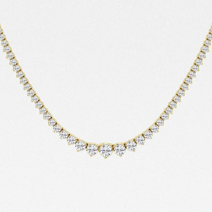 5.00 Ct Round Lab Grown Diamond Graduated Riviera Tennis Necklace