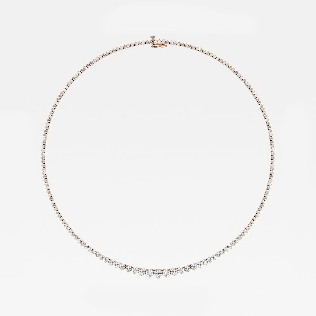 10.00 Ct Round Lab Grown Diamond Graduated Riviera Tennis Necklace