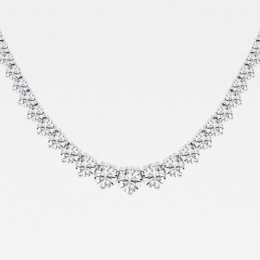 38.80 Ct Round Lab Grown Diamond Graduated Riviera Tennis Necklace