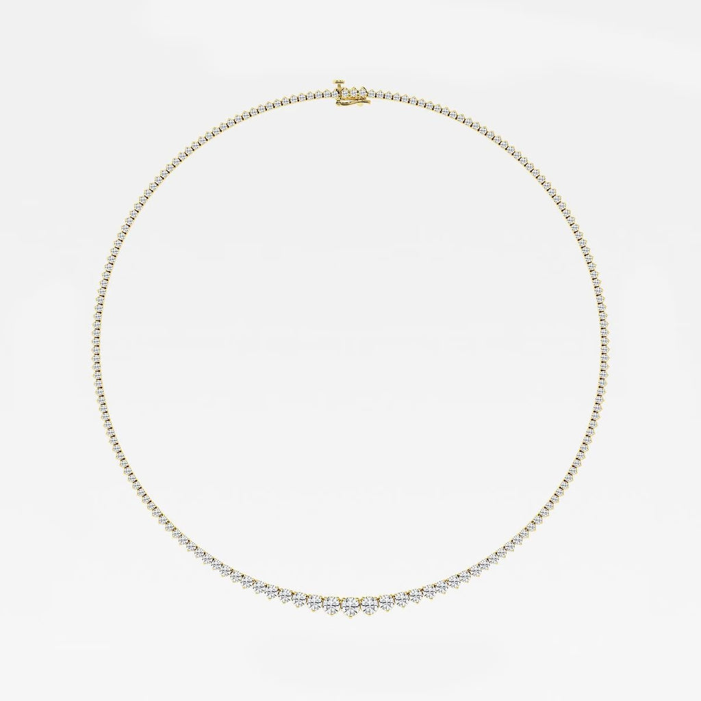 10.00 Ct Round Lab Grown Diamond Graduated Riviera Tennis Necklace