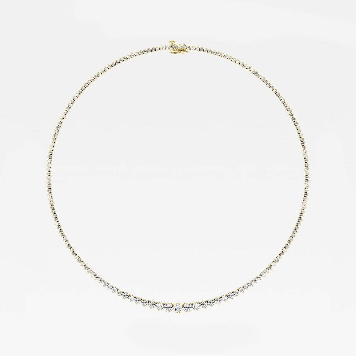 10.00 Ct Round Lab Grown Diamond Graduated Riviera Tennis Necklace