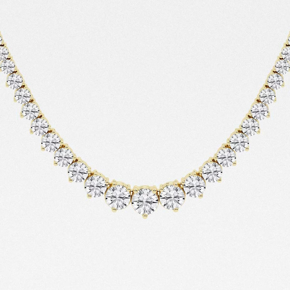 12.00 Ct Round Lab Grown Diamond Graduated Riviera Tennis Necklace