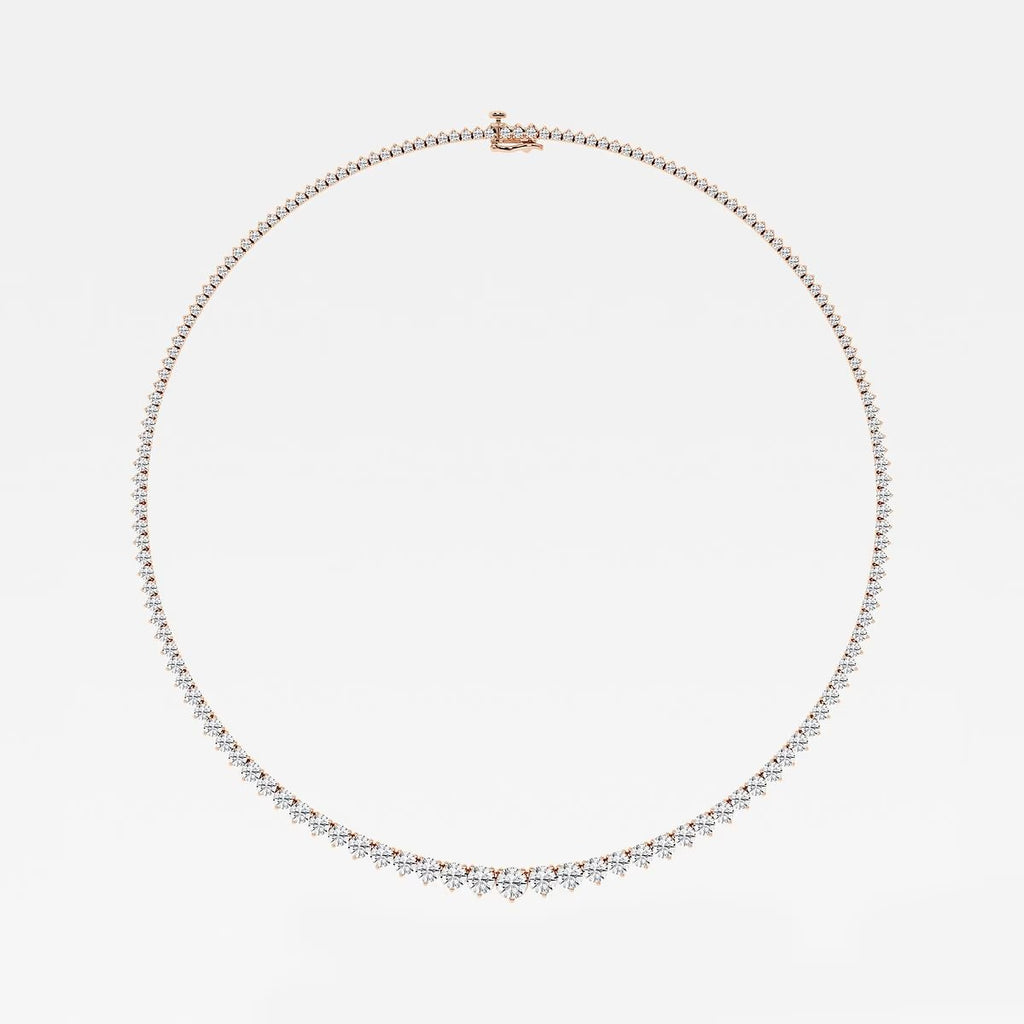 12.00 Ct Round Lab Grown Diamond Graduated Riviera Tennis Necklace