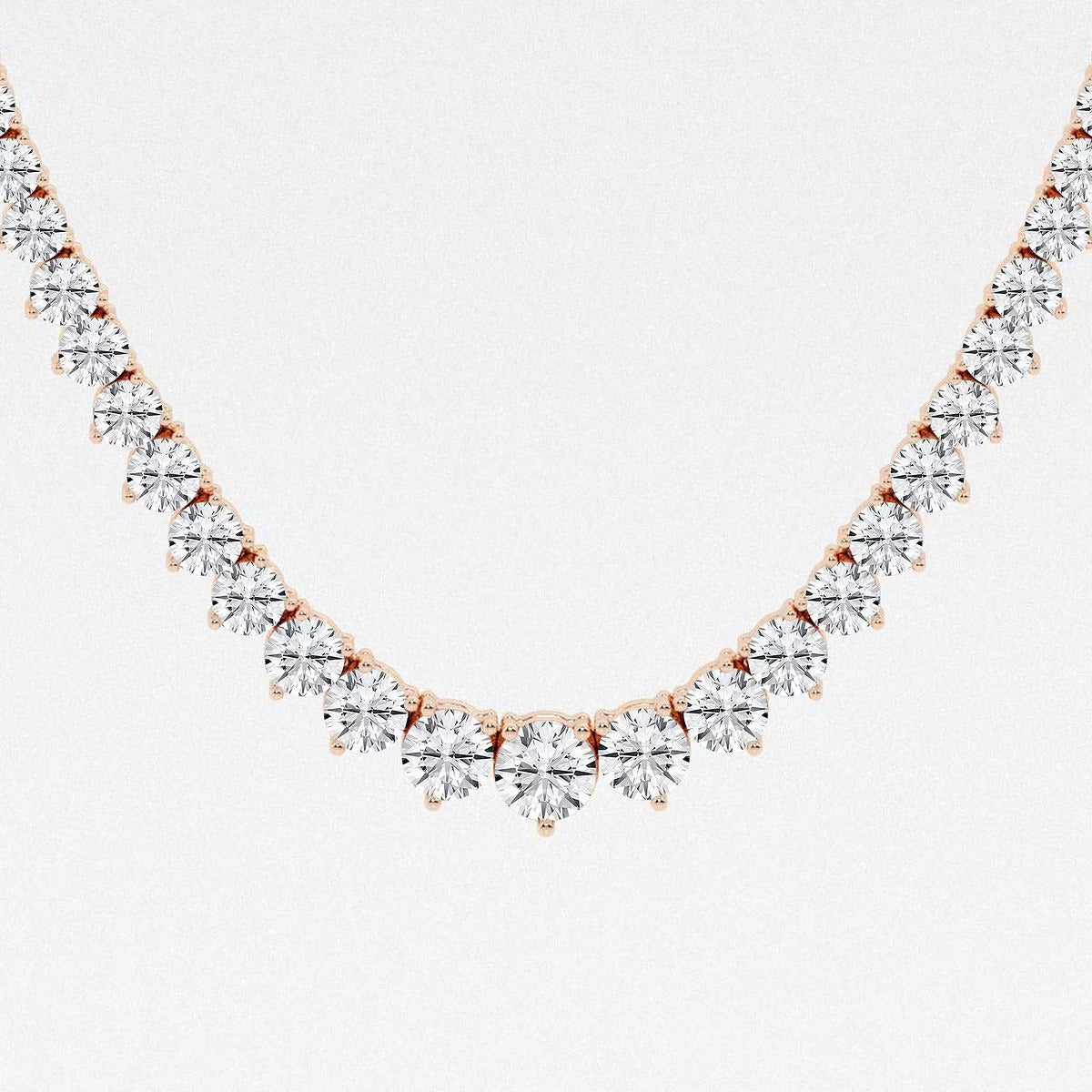 12.00 Ct Round Lab Grown Diamond Graduated Riviera Tennis Necklace