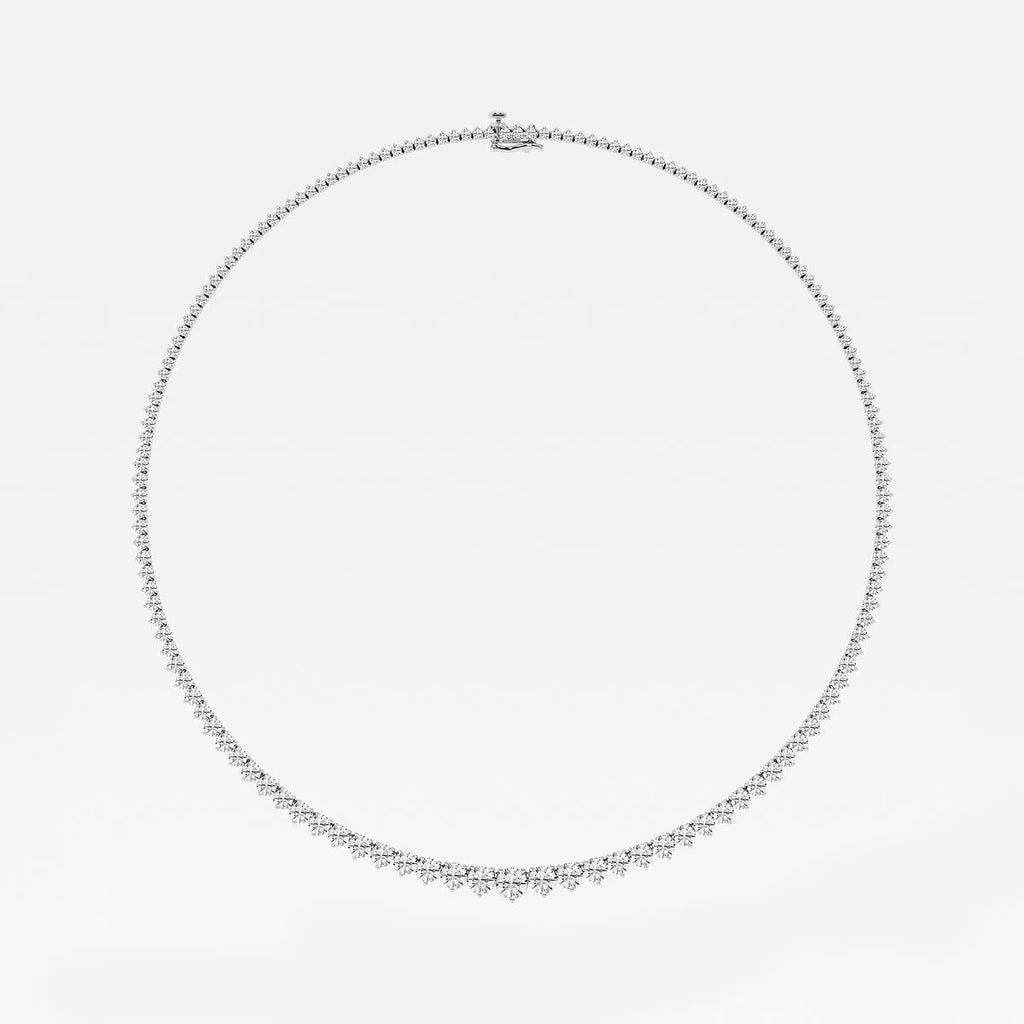 12.00 Ct Round Lab Grown Diamond Graduated Riviera Tennis Necklace