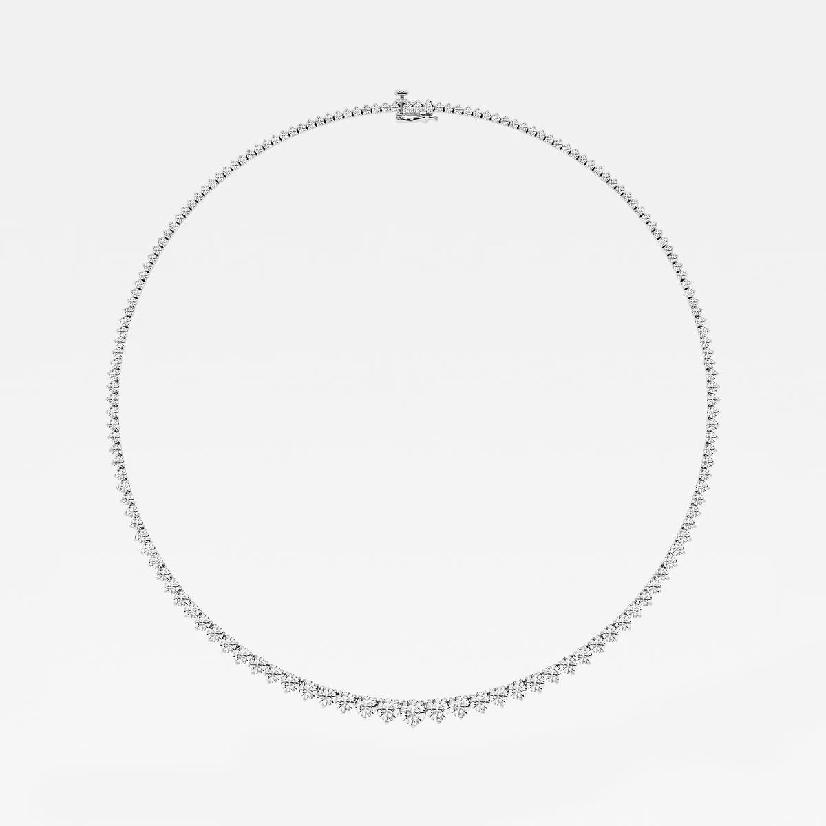 12.00 Ct Round Lab Grown Diamond Graduated Riviera Tennis Necklace