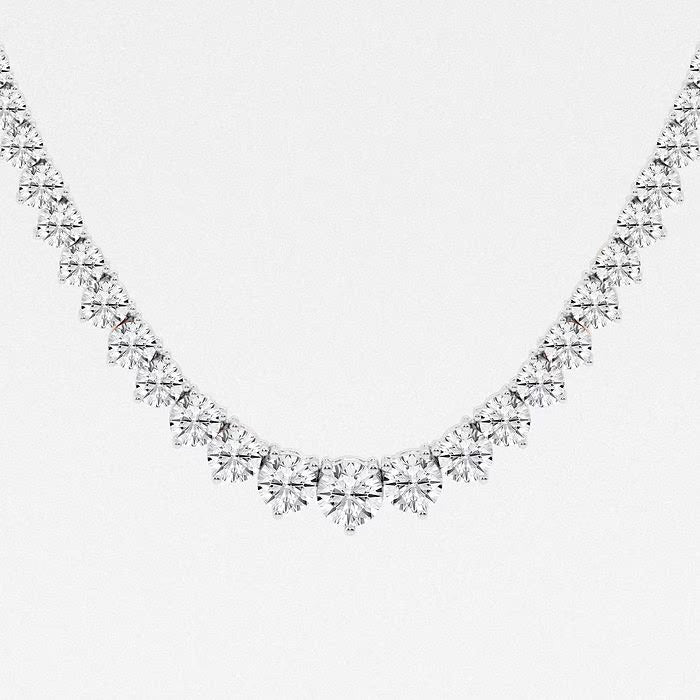12.00 Ct Round Lab Grown Diamond Graduated Riviera Tennis Necklace