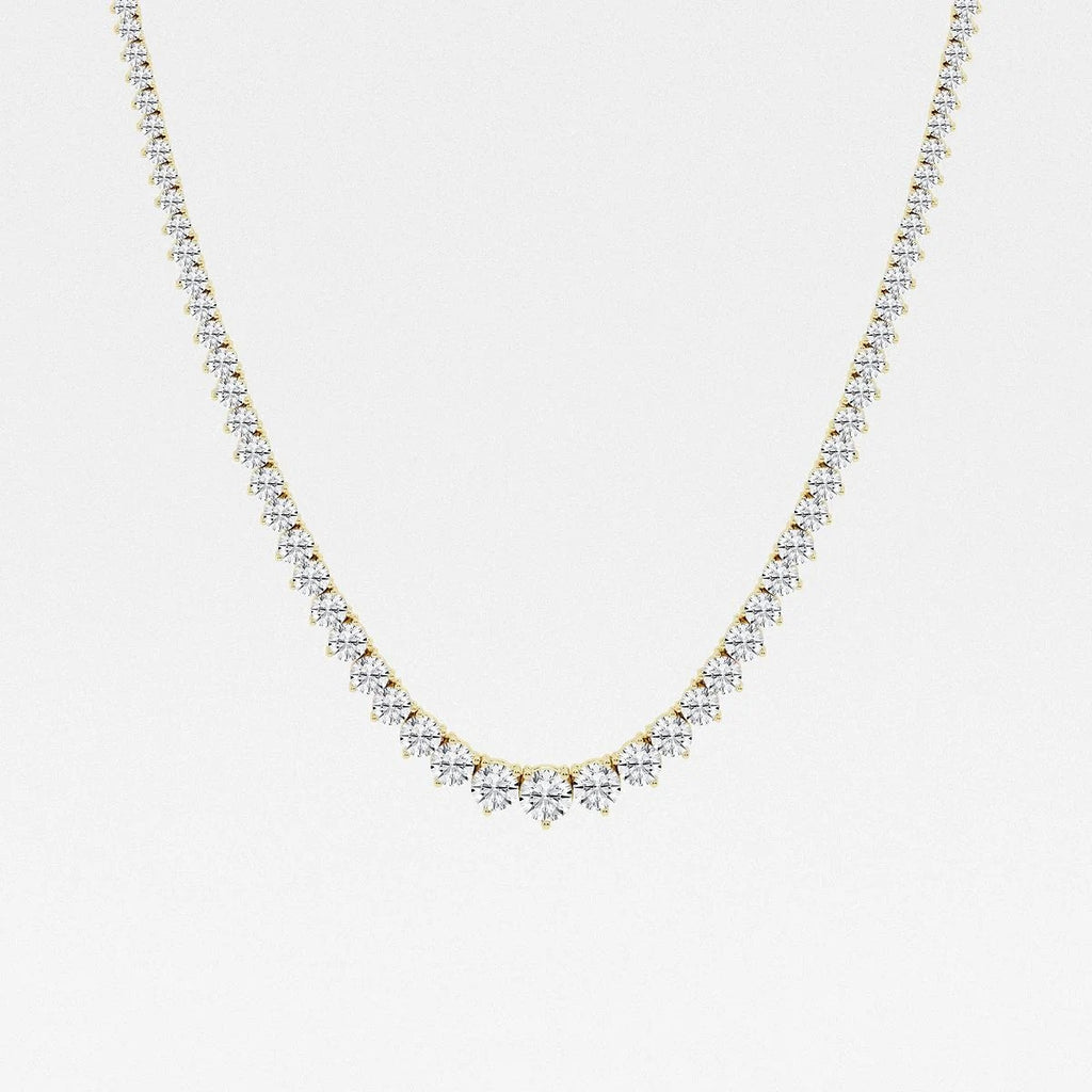 12.00 Ct Round Lab Grown Diamond Graduated Riviera Tennis Necklace