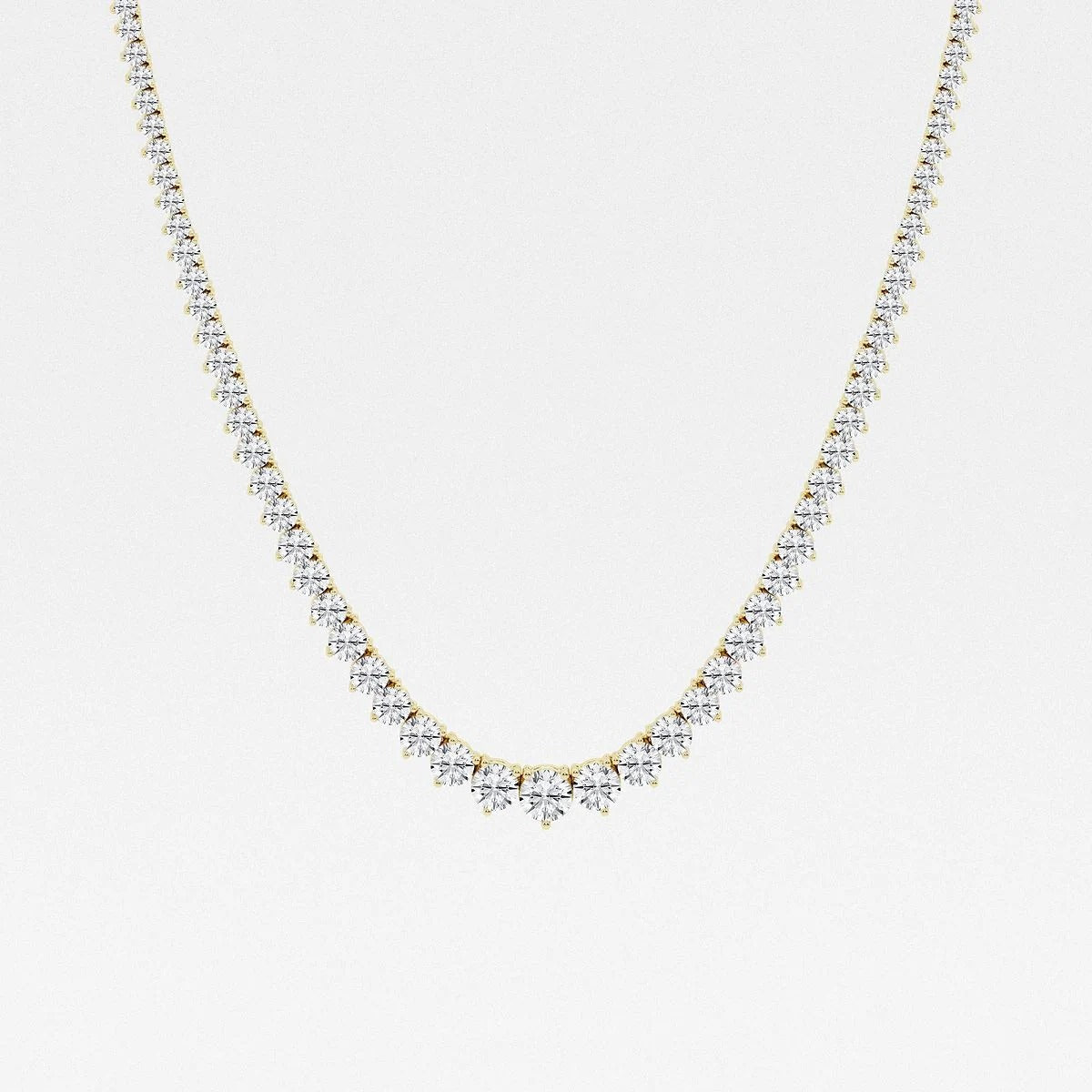12.00 Ct Round Lab Grown Diamond Graduated Riviera Tennis Necklace