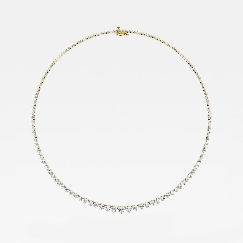 12.00 Ct Round Lab Grown Diamond Graduated Riviera Tennis Necklace