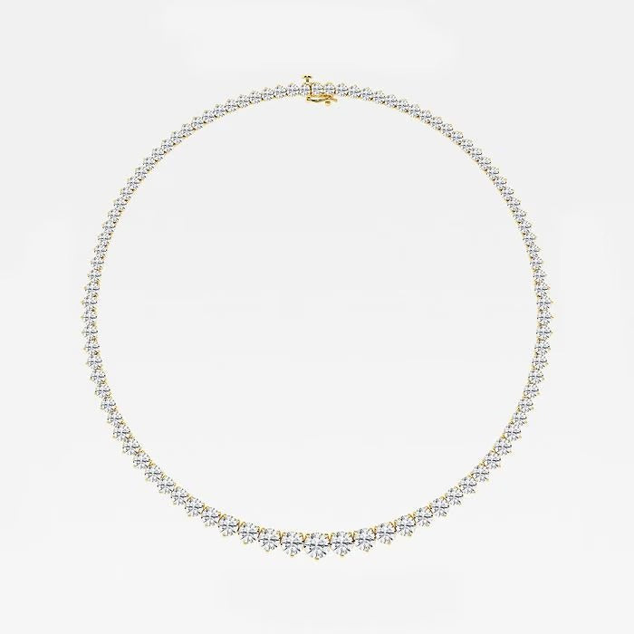 38.80 Ct Round Lab Grown Diamond Graduated Riviera Tennis Necklace