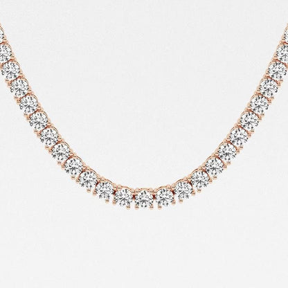 27.80 Ct Round Lab Grown Diamond Four Prong Tennis Necklace