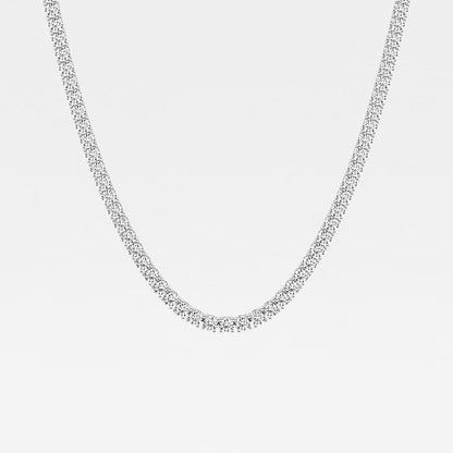 27.80 Ct Round Lab Grown Diamond Four Prong Tennis Necklace