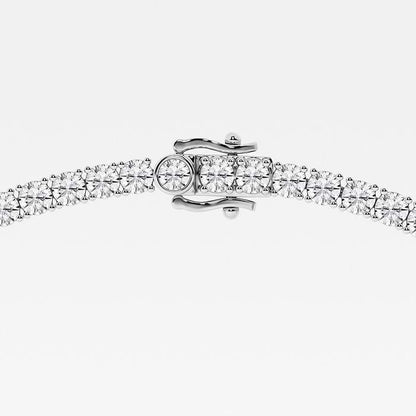 23.70 Ct Round Lab Grown Diamond Four Prong Tennis  Necklace