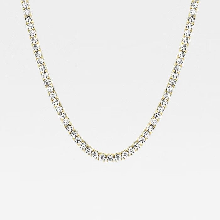 30.60 Ct Round Lab Grown Diamond Four Prong Tennis Necklace