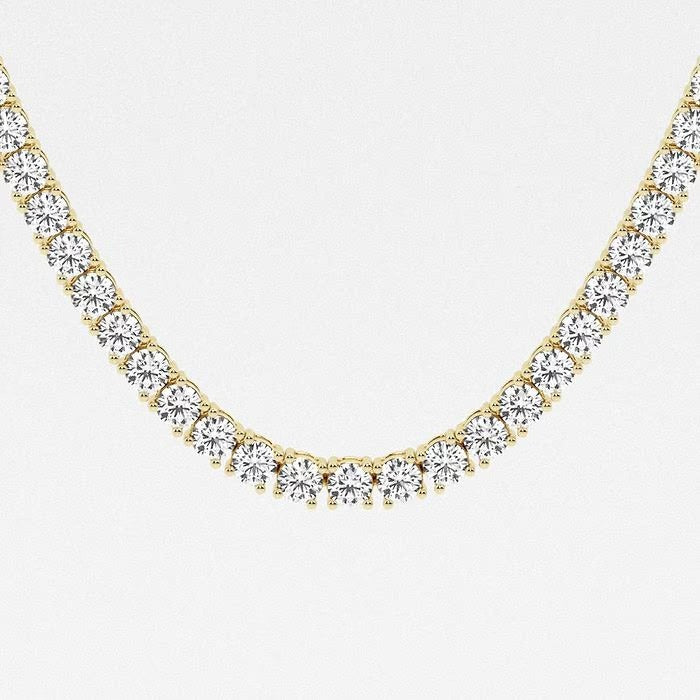 23.70 Ct Round Lab Grown Diamond Four Prong Tennis  Necklace