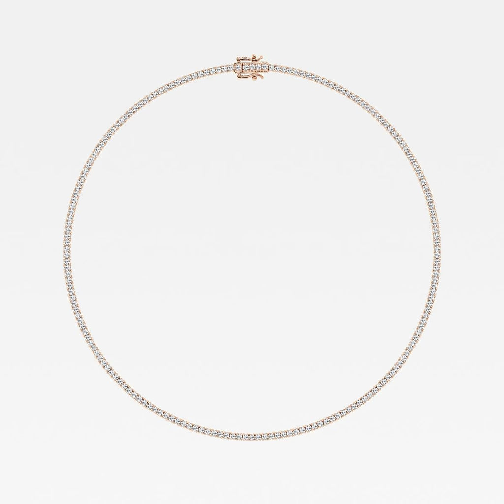 12.50 Ct Round Lab Grown Diamond Four Prong Tennis Fashion Necklace