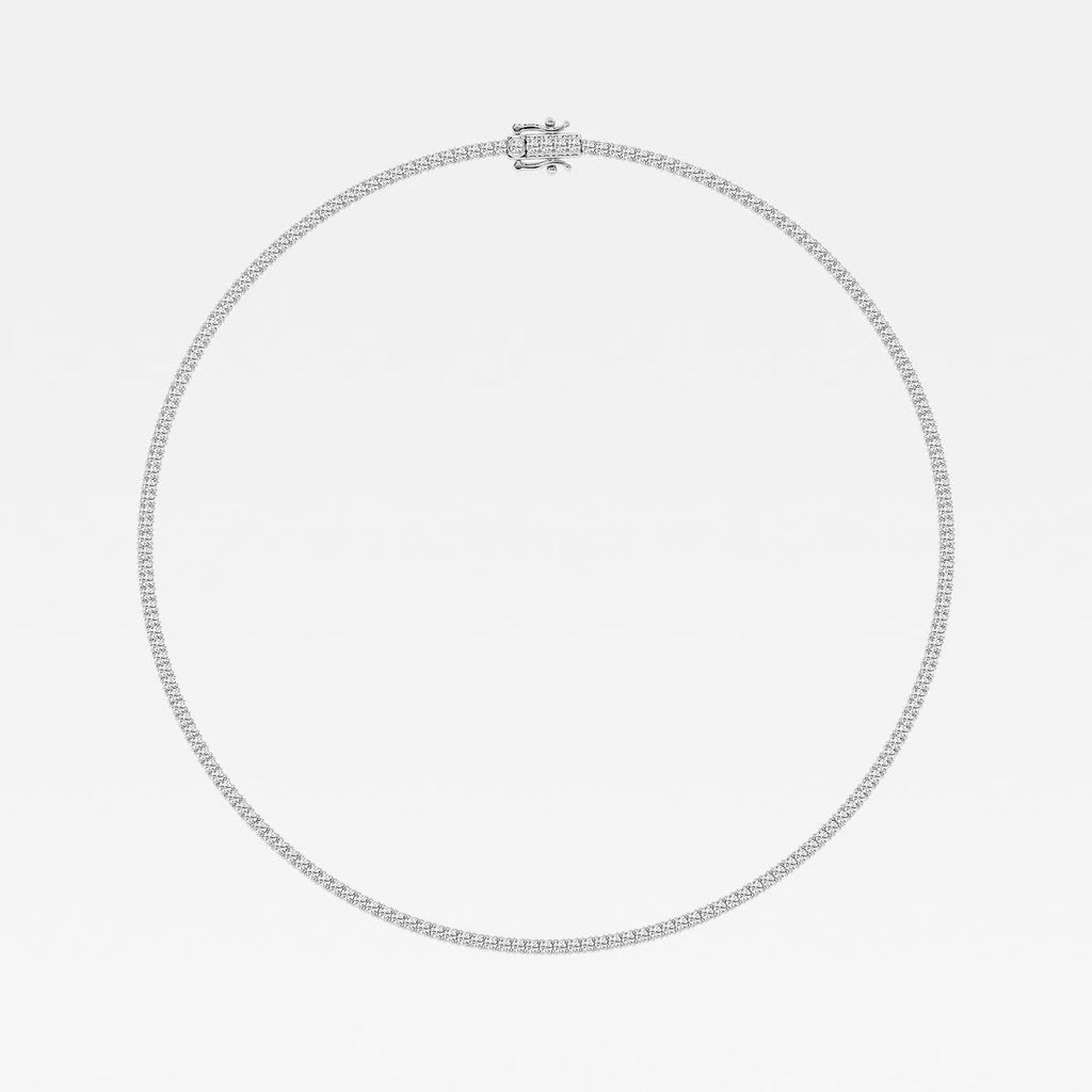 12.50 Ct Round Lab Grown Diamond Four Prong Tennis Fashion Necklace