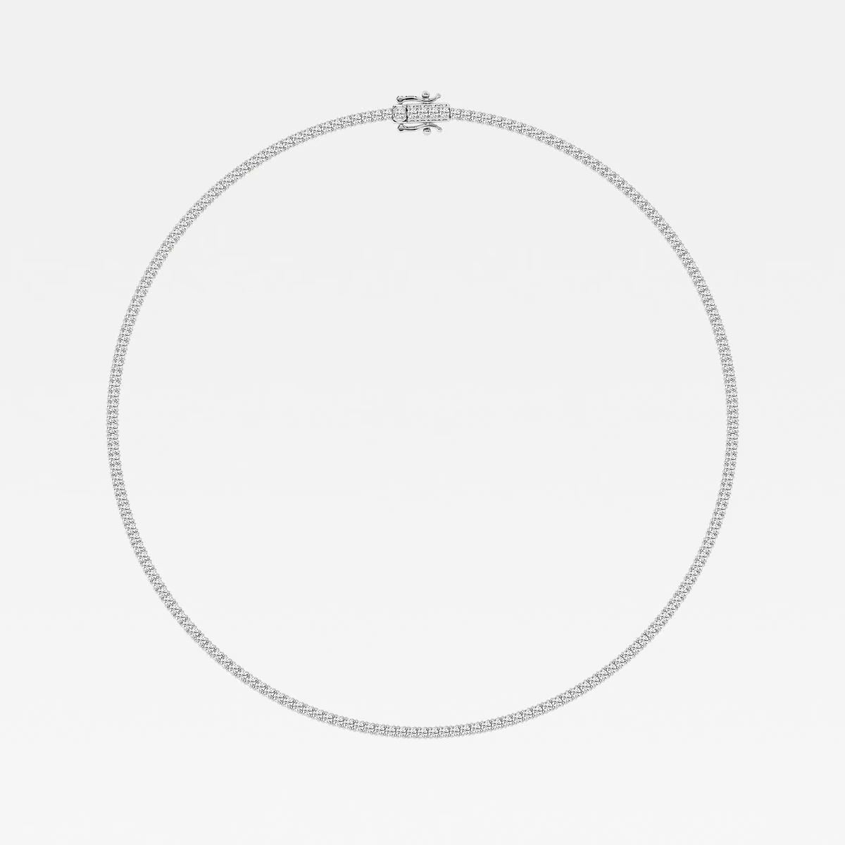 12.50 Ct Round Lab Grown Diamond Four Prong Tennis Fashion Necklace