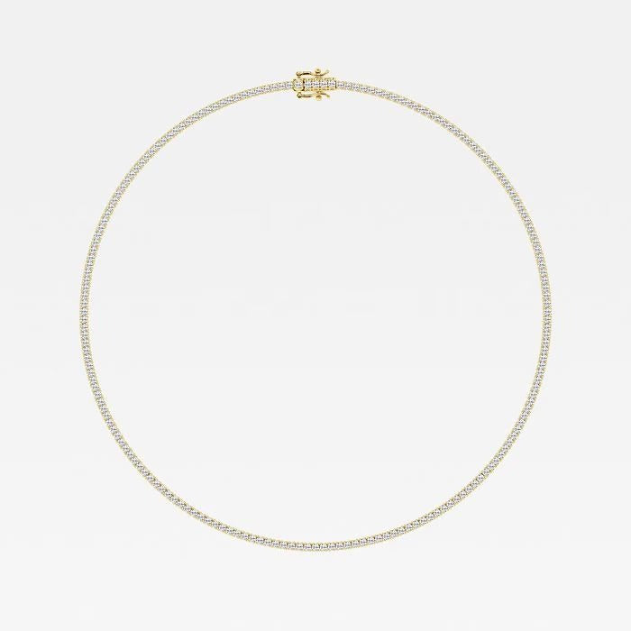 12.50 Ct Round Lab Grown Diamond Four Prong Tennis Fashion Necklace