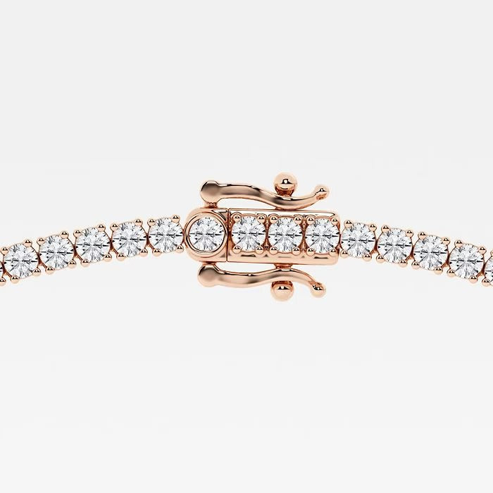 16.30 Ct Round Lab Grown Diamond Four Prong Tennis Fashion Necklace