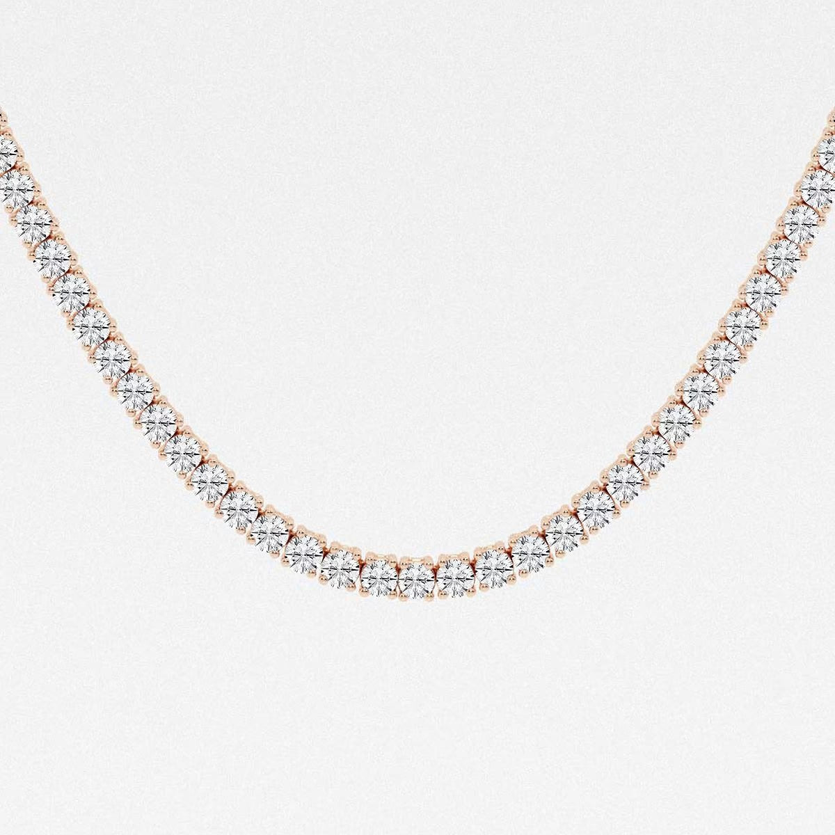 12.50 Ct Round Lab Grown Diamond Four Prong Tennis Fashion Necklace