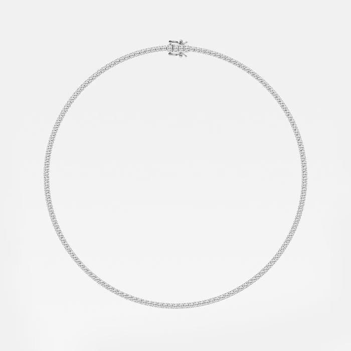 16.30 Ct Round Lab Grown Diamond Four Prong Tennis Fashion Necklace