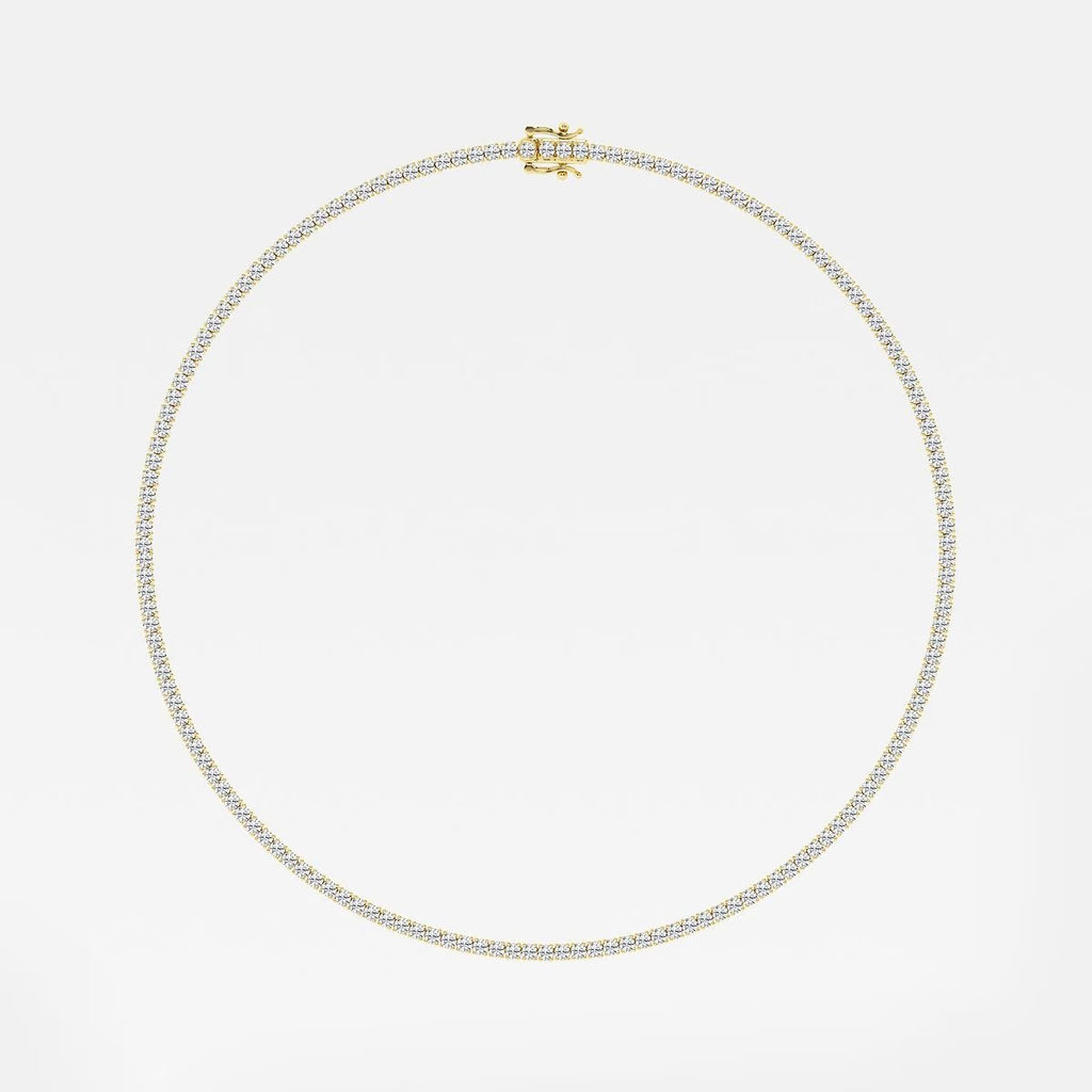 16.30 Ct Round Lab Grown Diamond Four Prong Tennis Fashion Necklace