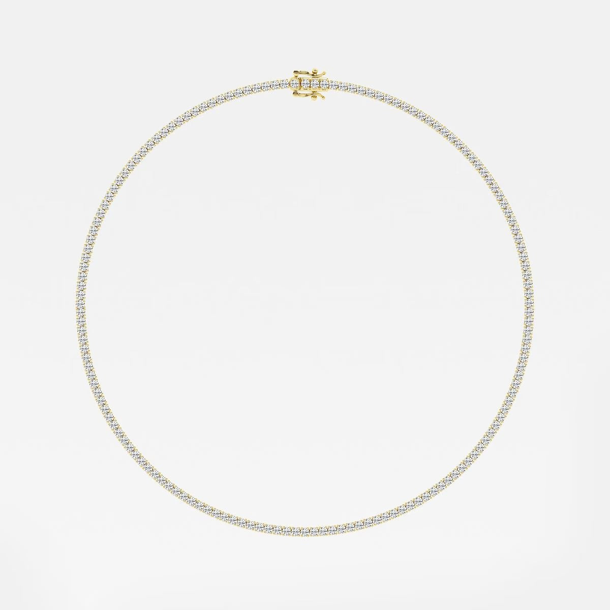 16.30 Ct Round Lab Grown Diamond Four Prong Tennis Fashion Necklace