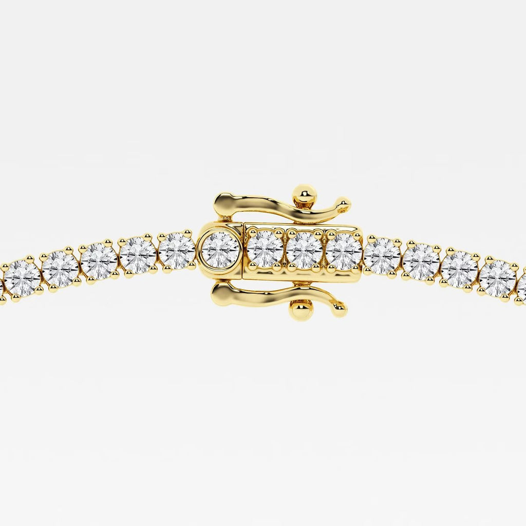 16.30 Ct Round Lab Grown Diamond Four Prong Tennis Fashion Necklace