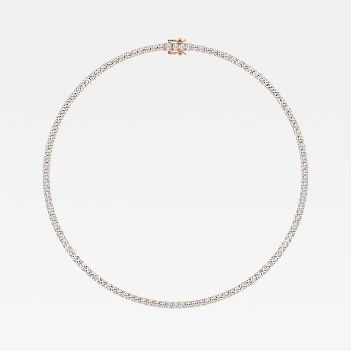 20.70 Ct Round Lab Grown Diamond Four Prong Tennis Fashion Necklace