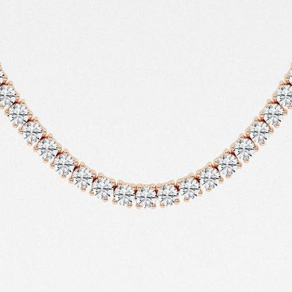 17.60 Ct Round Lab Grown Diamond Four Prong Tennis Fashion Necklace