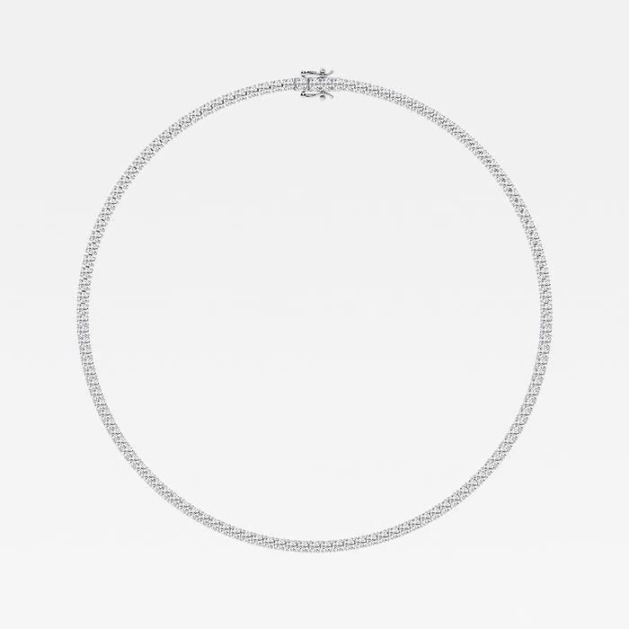 20.70 Ct Round Lab Grown Diamond Four Prong Tennis Fashion Necklace