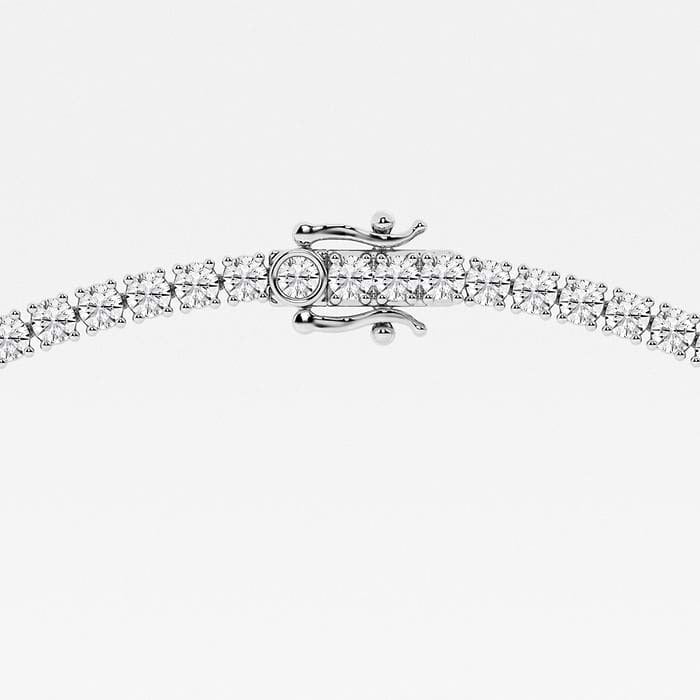 20.70 Ct Round Lab Grown Diamond Four Prong Tennis Fashion Necklace