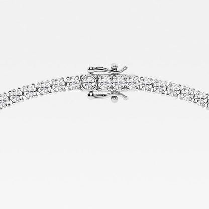 17.60 Ct Round Lab Grown Diamond Four Prong Tennis Fashion Necklace