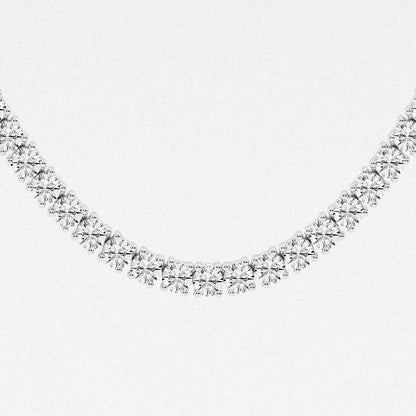 17.60 Ct Round Lab Grown Diamond Four Prong Tennis Fashion Necklace