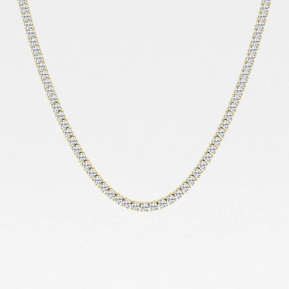 17.60 Ct Round Lab Grown Diamond Four Prong Tennis Fashion Necklace